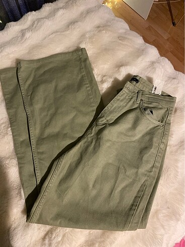 trendyolmilla yesil wide leg pantolon