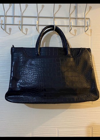 Lacivert Yılan Desenli Deri Kadın Çanta - Görsel 3