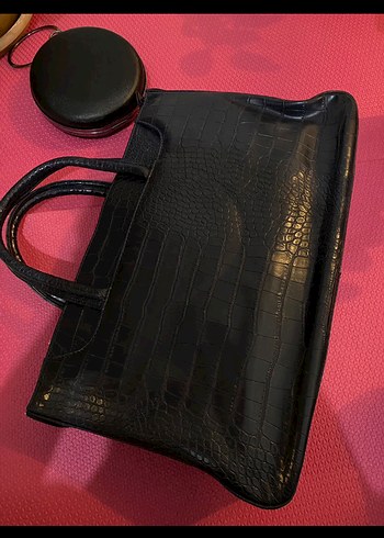 Lacivert Yılan Desenli Deri Kadın Çanta - Görsel 4