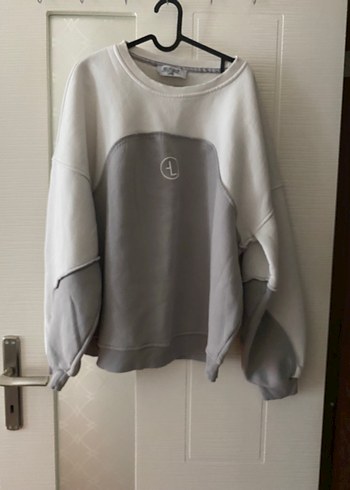 Gri Oversize Kadın Sweatshirt - Görsel 2