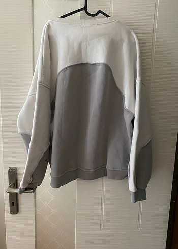 Gri Oversize Kadın Sweatshirt - Görsel 3