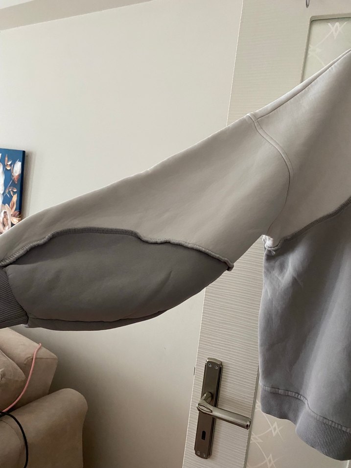 Gri Oversize Kadın Sweatshirt - Görsel 4