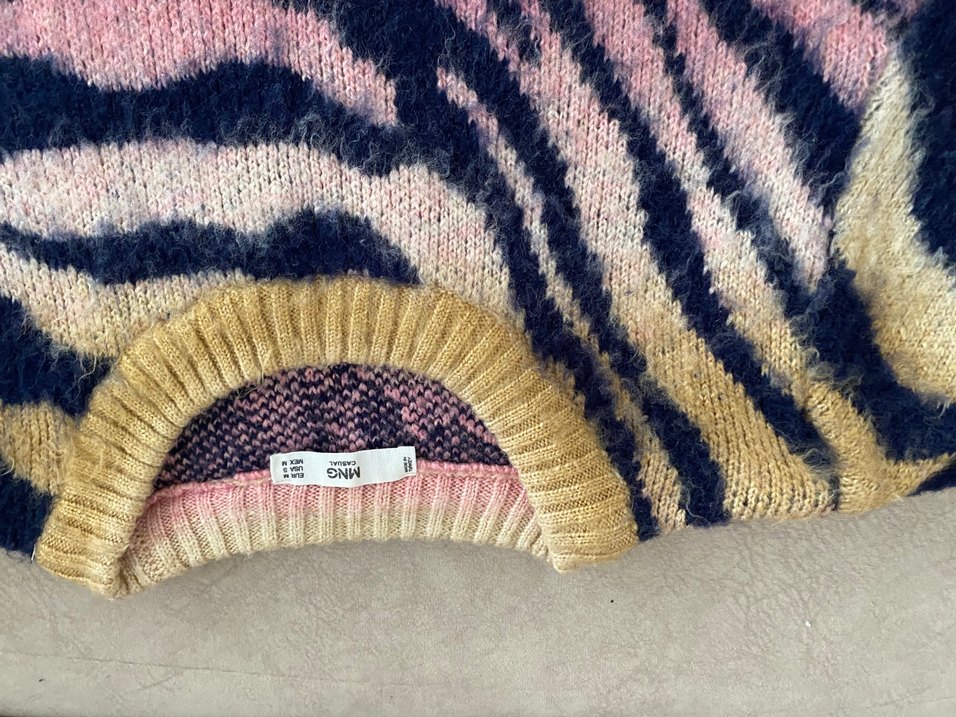 Kürk Detaylı Zebra Desenli Kadın Mini Triko - Görsel 3