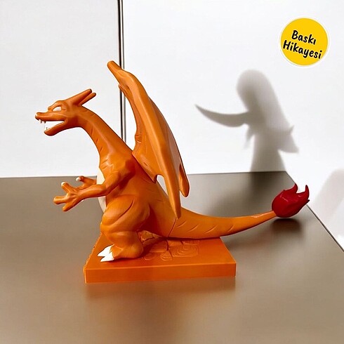  Beden 3D Baskı Charizard Figürü - Pokémon