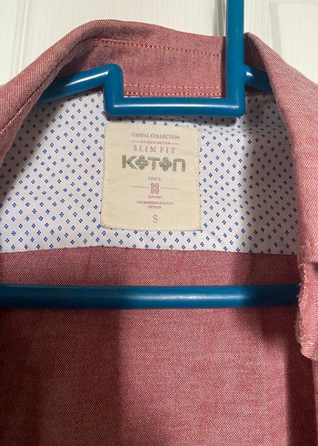 Koton Bordo Keten Kısa Kollu Erkek Gömlek