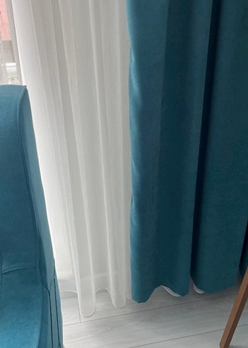 Çağdaş Mavi Baskılı Perde - Görsel 2