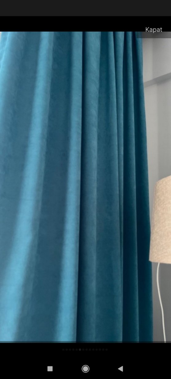 Çağdaş Mavi Baskılı Perde - Görsel 3