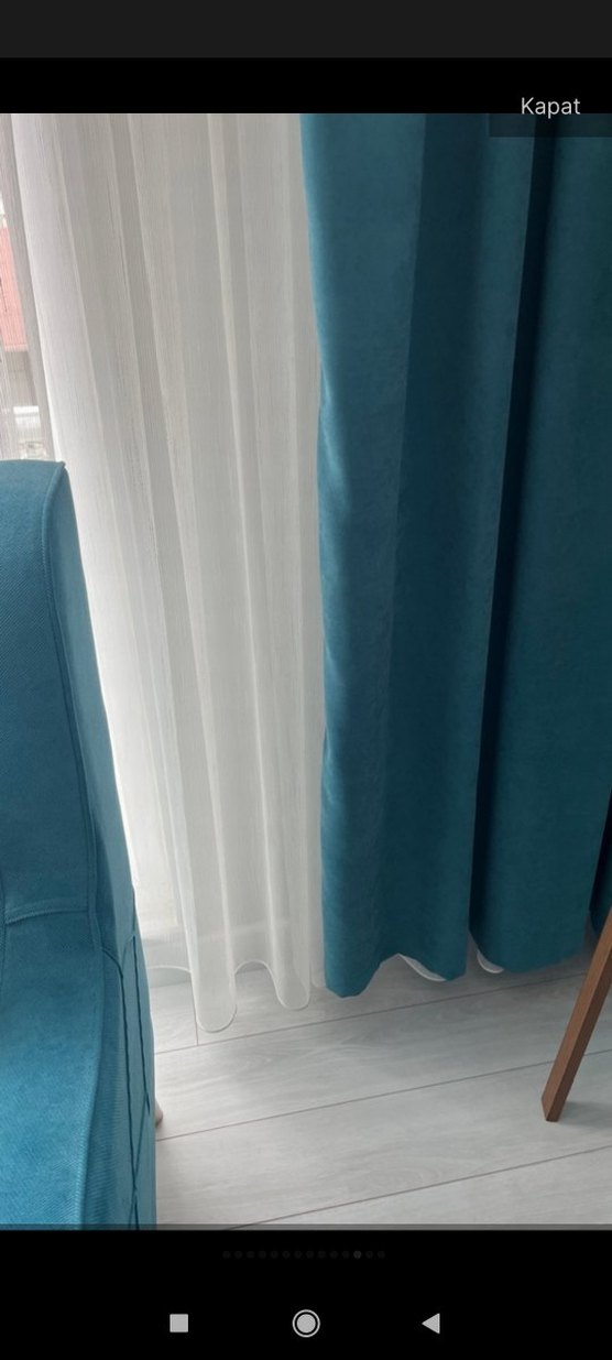 Çağdaş Mavi Baskılı Perde - Görsel 2