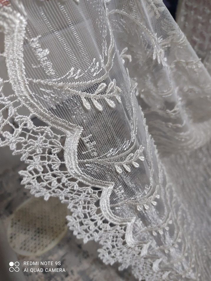 Beyaz Nakışlı Bohem Perde - Görsel 2