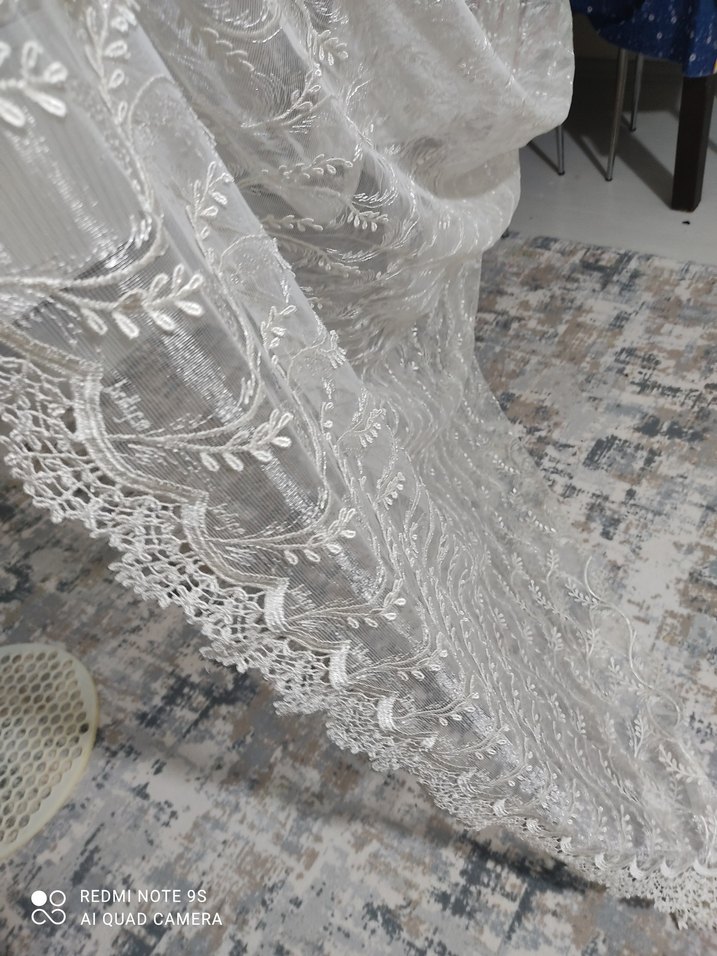 Beyaz Nakışlı Bohem Perde - Görsel 3