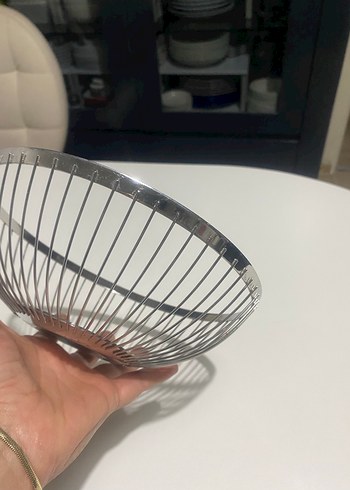 Gri Metal Tel Meyve ve ekmek Sepeti - Görsel 5