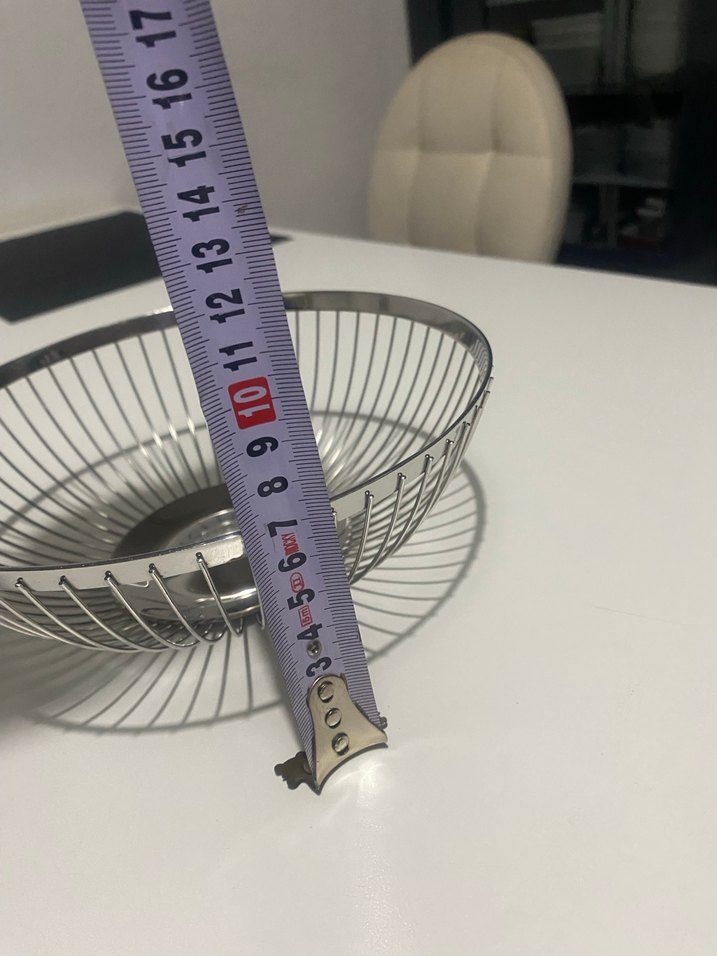 Gri Metal Tel Meyve ve ekmek Sepeti - Görsel 3