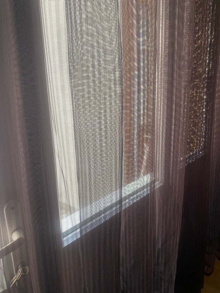 Taç kahverengi Modern Düz Tül Perde - Görsel 2