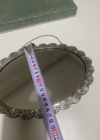 Gümüş Gri İşlemeli Metal Zincirli ayna - Görsel 4