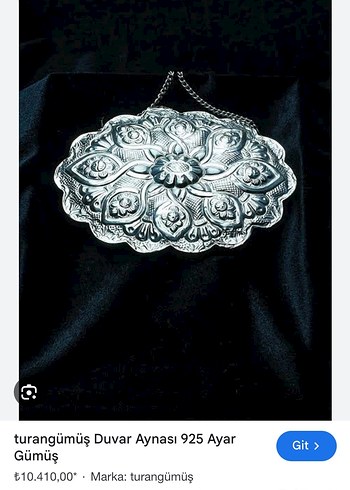 Gümüş Gri İşlemeli Metal Zincirli ayna - Görsel 6