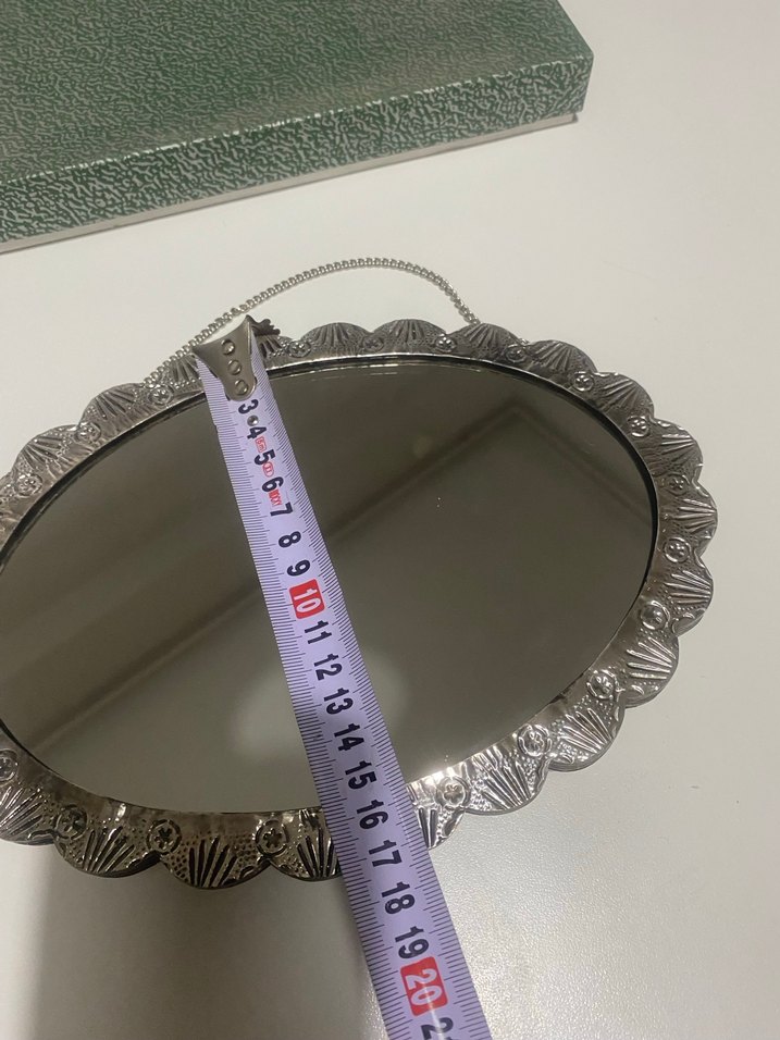 Gümüş Gri İşlemeli Metal Zincirli ayna - Görsel 4