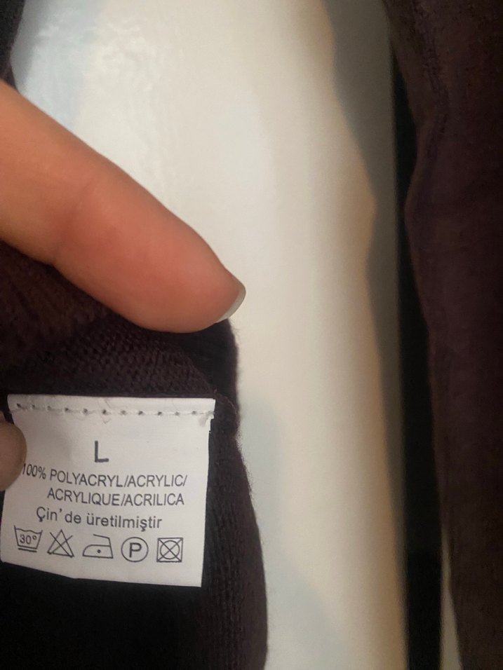 Kahverengi Kadın Boğazlı Yün Kazak - Görsel 3