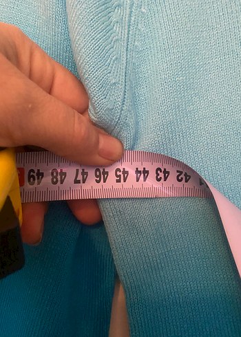 Tiffany Mavi Desenli Triko Kadın Kazak - Görsel 5