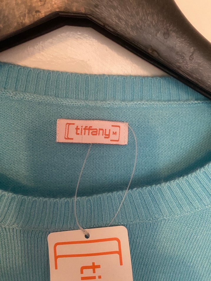 Tiffany Mavi Desenli Triko Kadın Kazak - Görsel 2