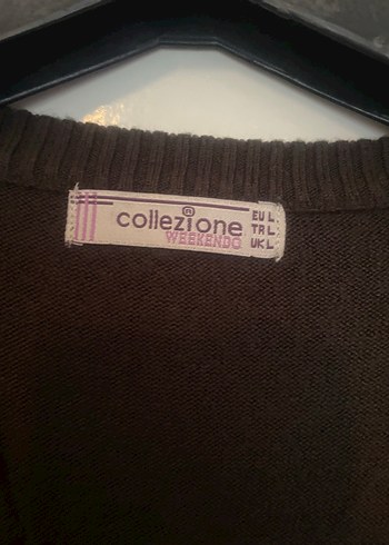 Collezione Kahverengi V Yaka Örgü Kadın Süveter - Görsel 2