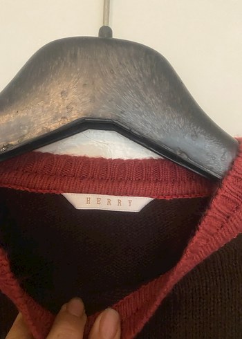 Herry Bordo  kahverengi Kadın Triko Uzun Kollu Kazak - Görsel 2