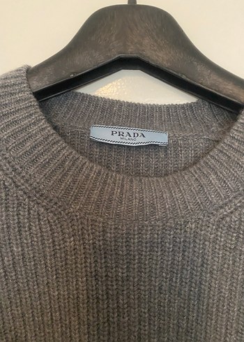 Prada gri Örgü unicex Kazak - Görsel 2