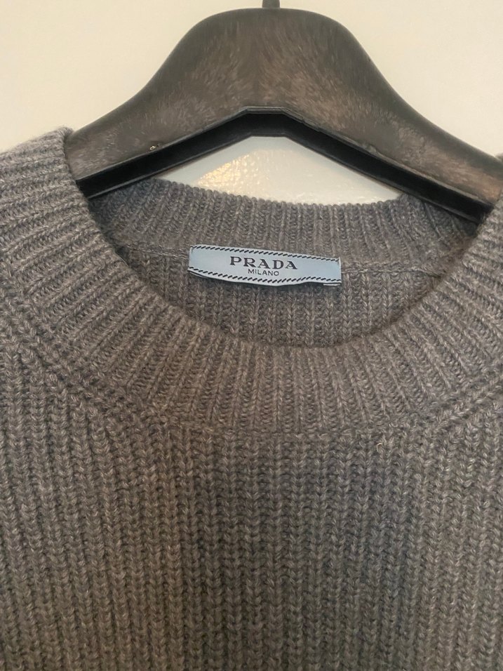 Prada gri Örgü unicex Kazak - Görsel 2