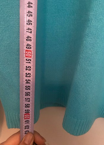 Tiffany Turkuaz Balıkçı Yaka Kadın Triko Kazak - Görsel 4