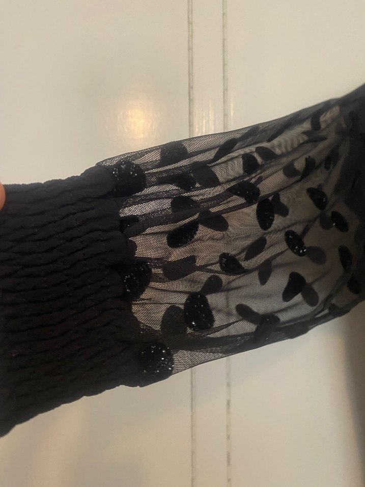 Sateen Siyah Parlak Üst - Görsel 4