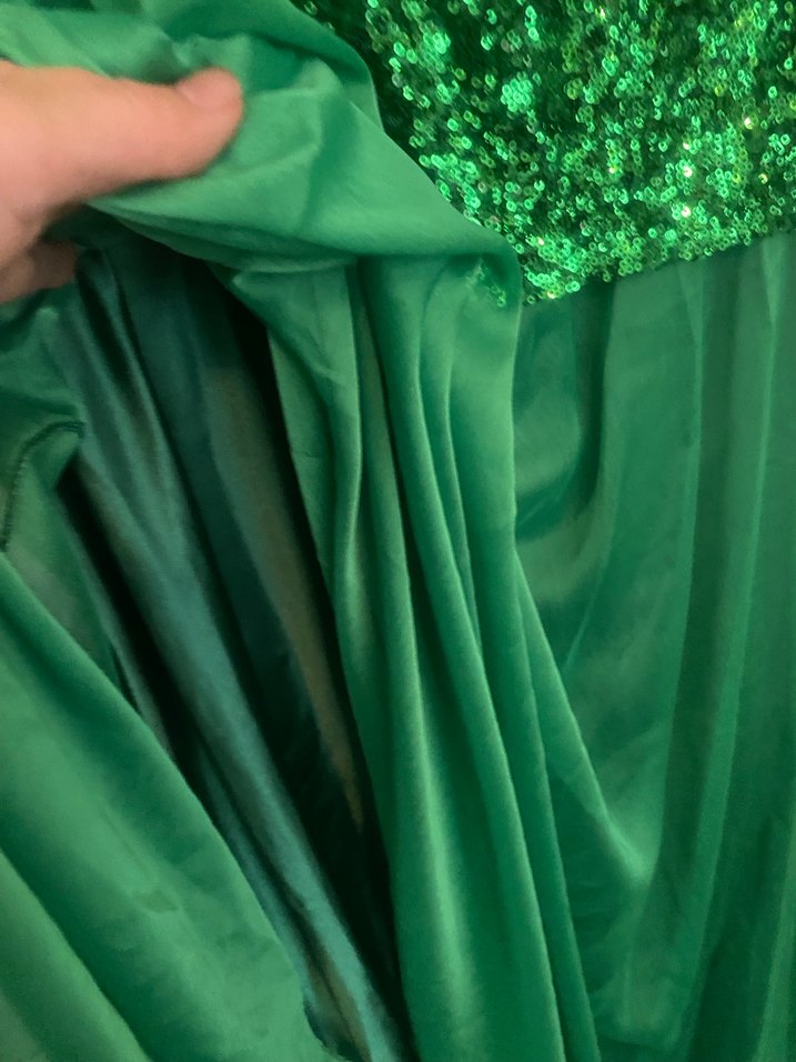 Kemas Parlak Yeşil Uzun Kadın Abiye Elbise - Görsel 5