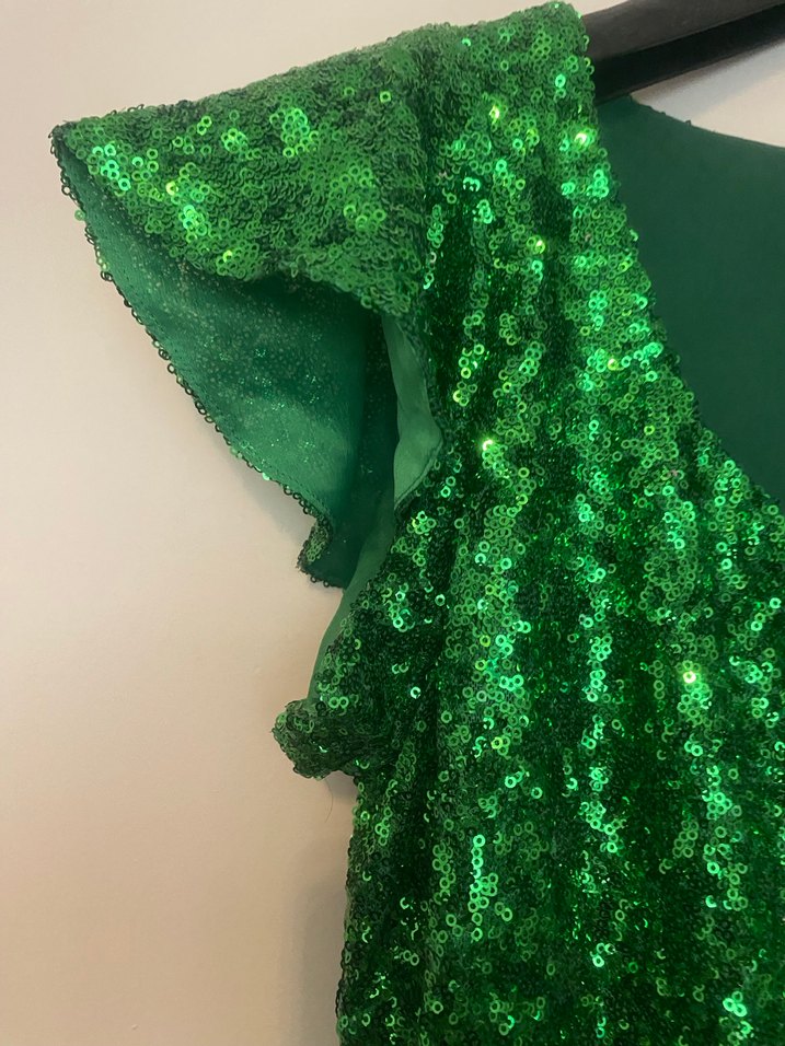 Kemas Parlak Yeşil Uzun Kadın Abiye Elbise - Görsel 3