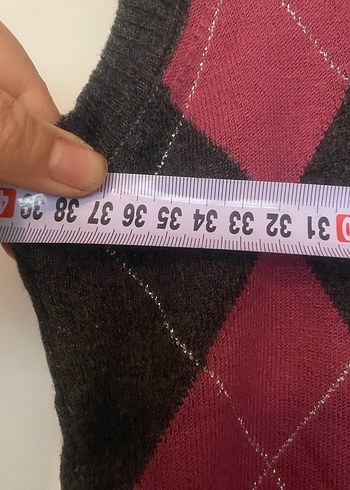 Stamina Bordo V Yaka Kadın Triko Süveter - Görsel 4