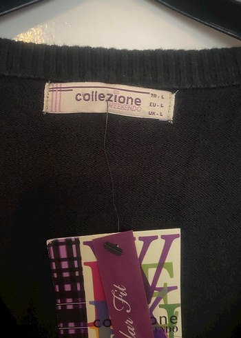 Collezione Siyah V Yaka Triko Kadın Süveter - Görsel 2