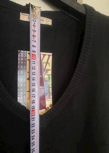 Collezione Siyah V Yaka Triko Kadın Süveter - Görsel 7