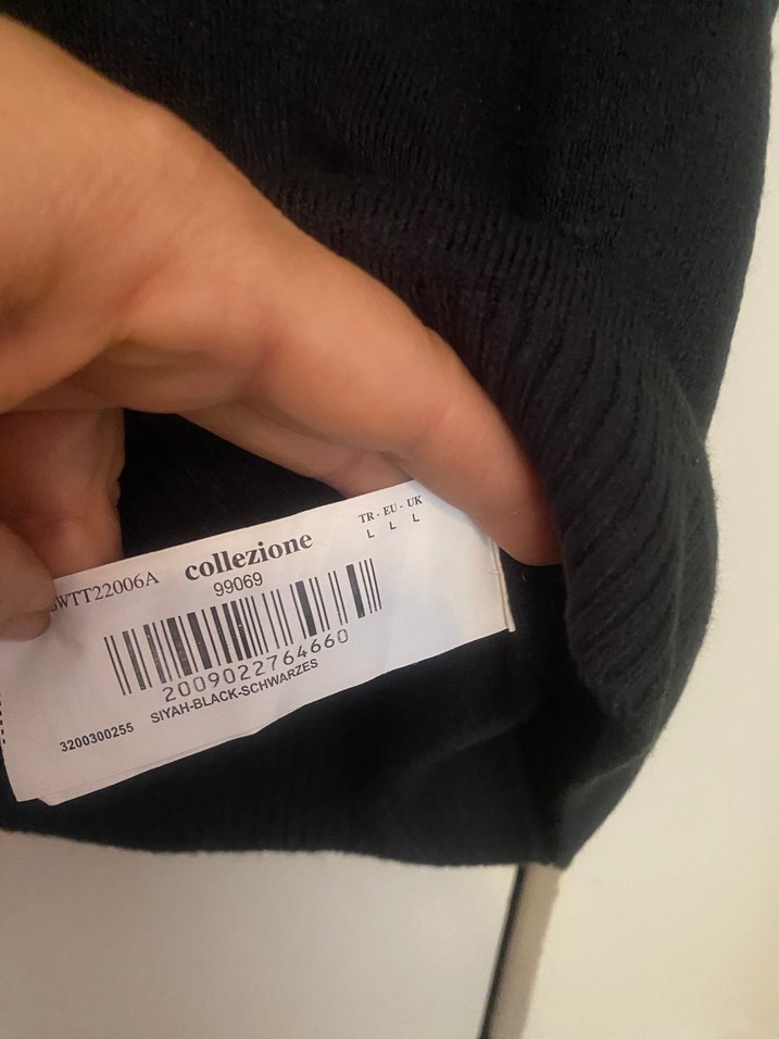 Collezione Siyah V Yaka Triko Kadın Süveter - Görsel 3