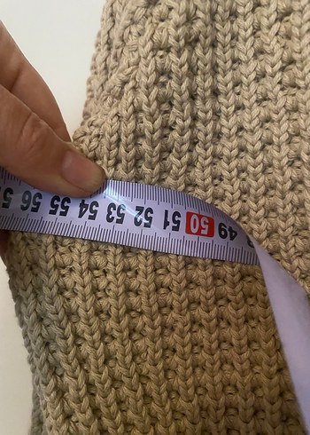 H&m Bej Örgü Kadın Yüksek Yaka Kazak - Görsel 7