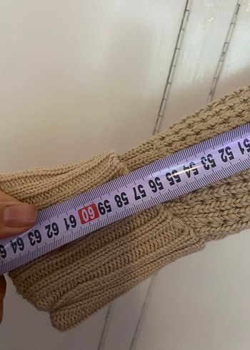 H&m Bej Örgü Kadın Yüksek Yaka Kazak - Görsel 8