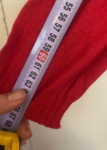 Kırmızı Uzun Kollu Midi Triko Elbise - Görsel 10