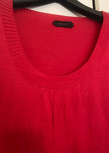 Kırmızı Uzun Kollu Midi Triko Elbise - Görsel 5