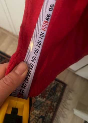 Kırmızı Uzun Kollu Midi Triko Elbise - Görsel 8