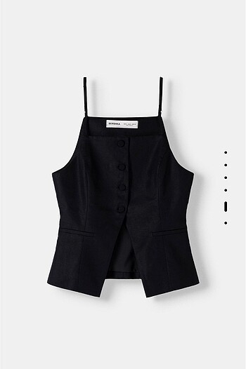 Bershka Askılı Keten Karışımlı Yelek