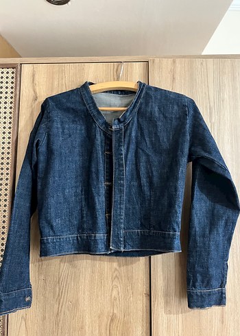 Düğmeli Mavi Kadın Denim Ceket