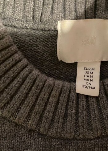 Gri Çizgili Kadın Triko Kazak - Görsel 3