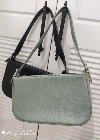 Siyah Yılan Desenli Deri Kadın Çanta - Görsel 4