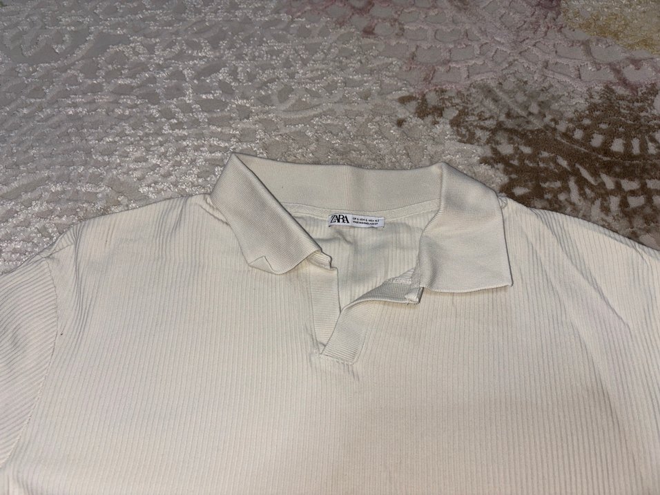 Erkek Beyaz Kısa Kollu Polo Tişört - Görsel 3