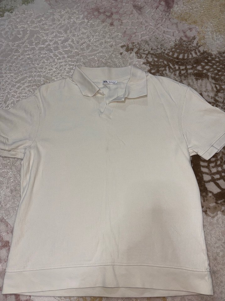 Erkek Beyaz Kısa Kollu Polo Tişört - Görsel 2