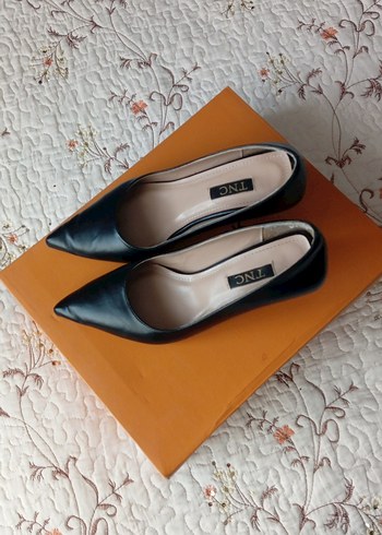 Siyah Deri Stiletto Topuklu Kadın Ayakkabı - Görsel 3