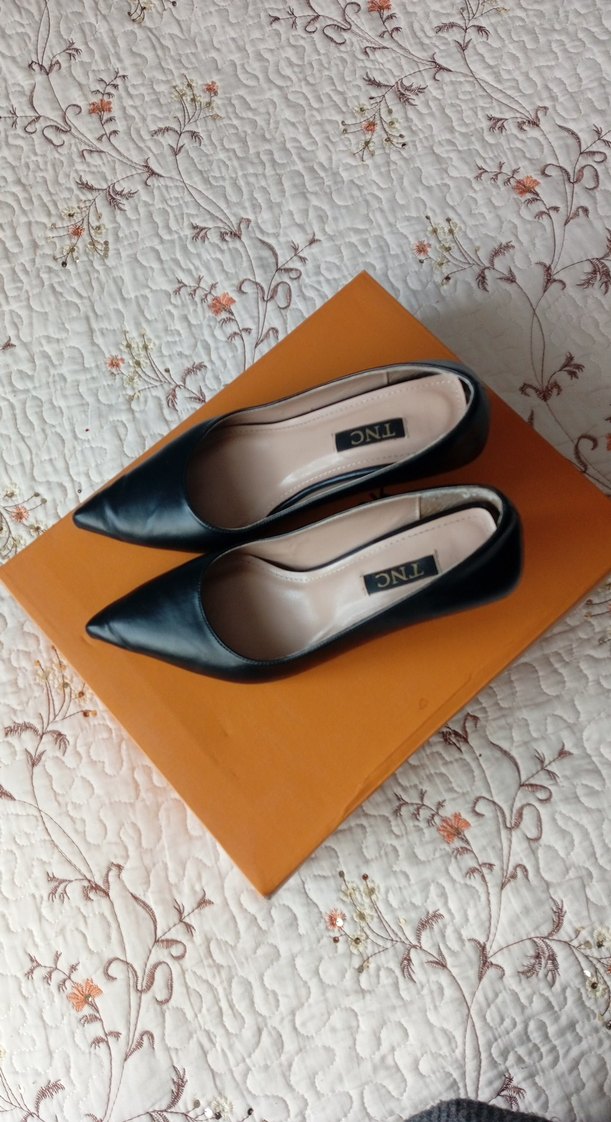 Siyah Deri Stiletto Topuklu Kadın Ayakkabı - Görsel 3