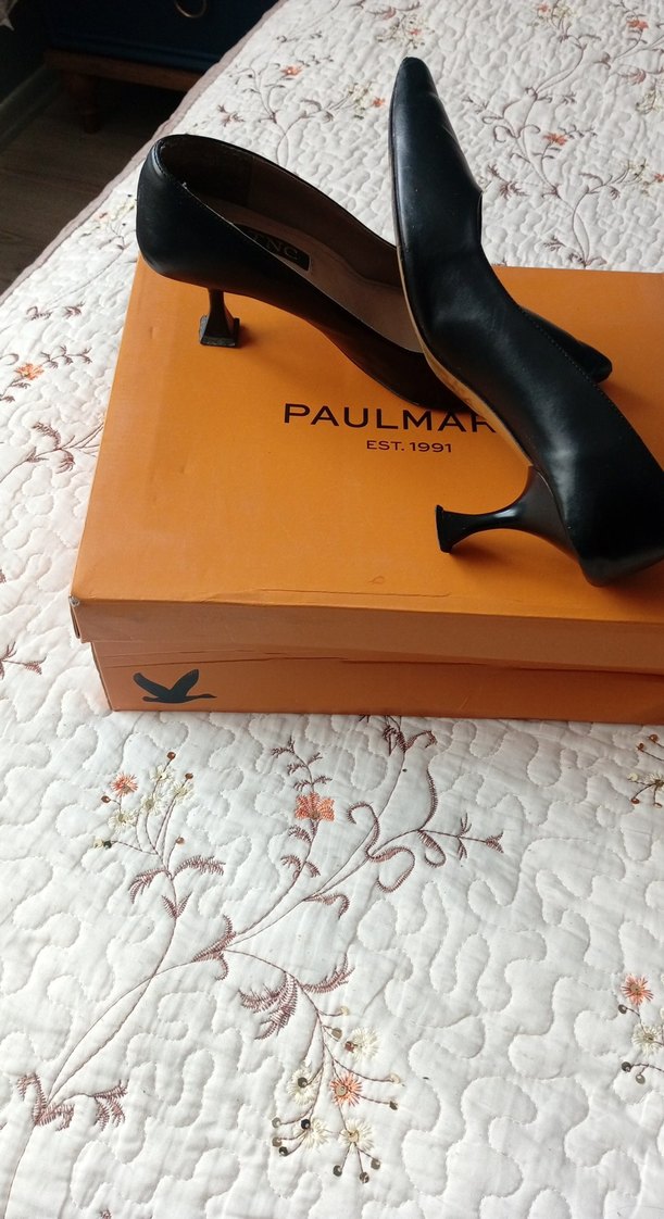 Siyah Deri Stiletto Topuklu Kadın Ayakkabı - Görsel 2