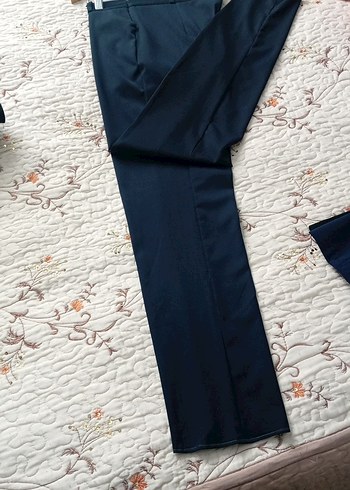 Lacivert Kadın Midi Kumaş Pantolon - Görsel 3